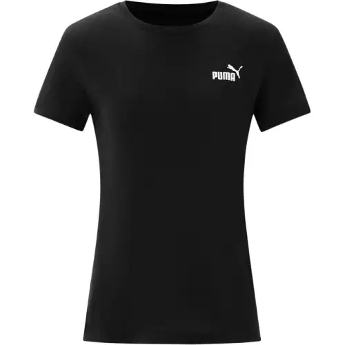 PUMA ESS T Shirts Women's Black Crew Neck Moderate