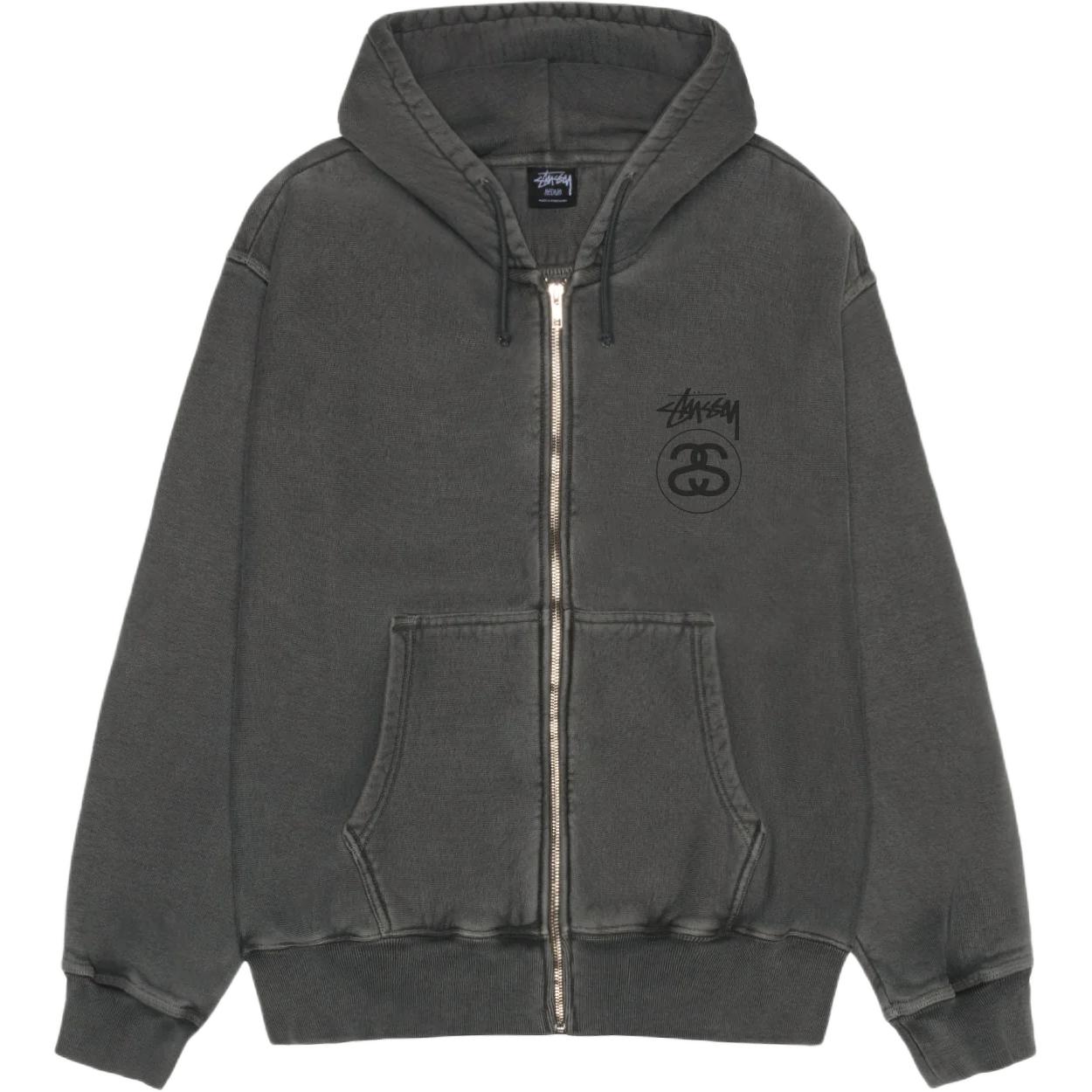 Худи Stussy FW25 STOCK LINK ZIP (серое)