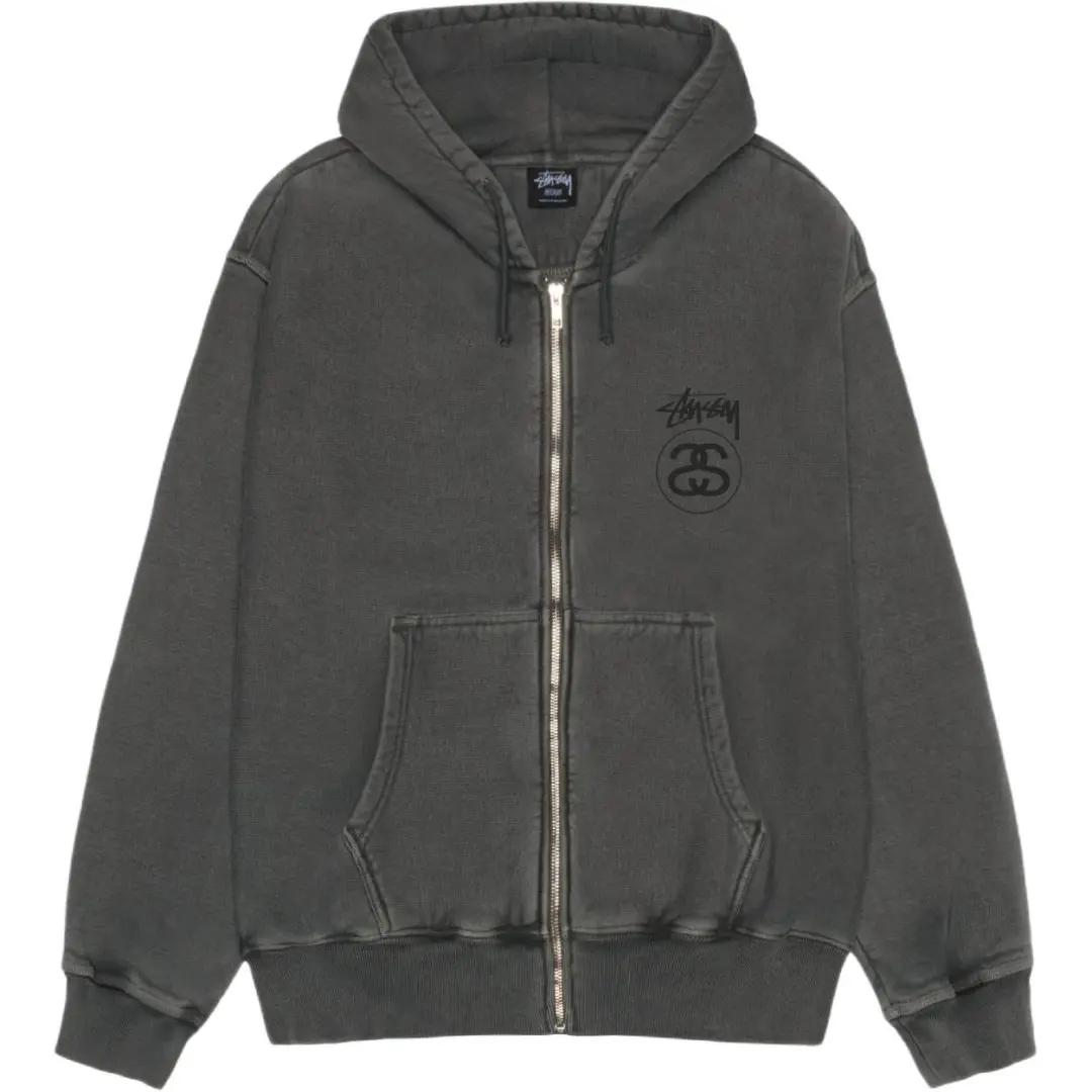 Stussy FW25 STOCK LINK ZIP HOODIE PIGMENT DYED Sweatshirt Unisex