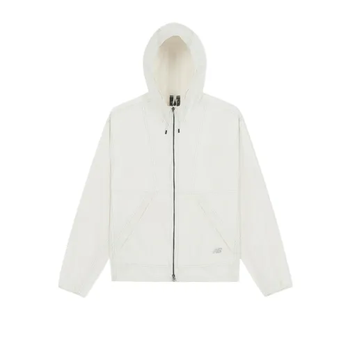 New Balance Jackets Men's Ivory White Hooded Moderate Other