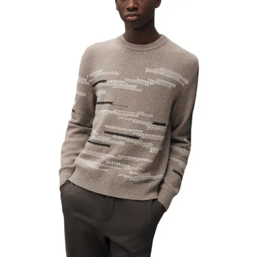 HERMES Cashmere Sweaters Men's Beige Crew Neck Moderate
