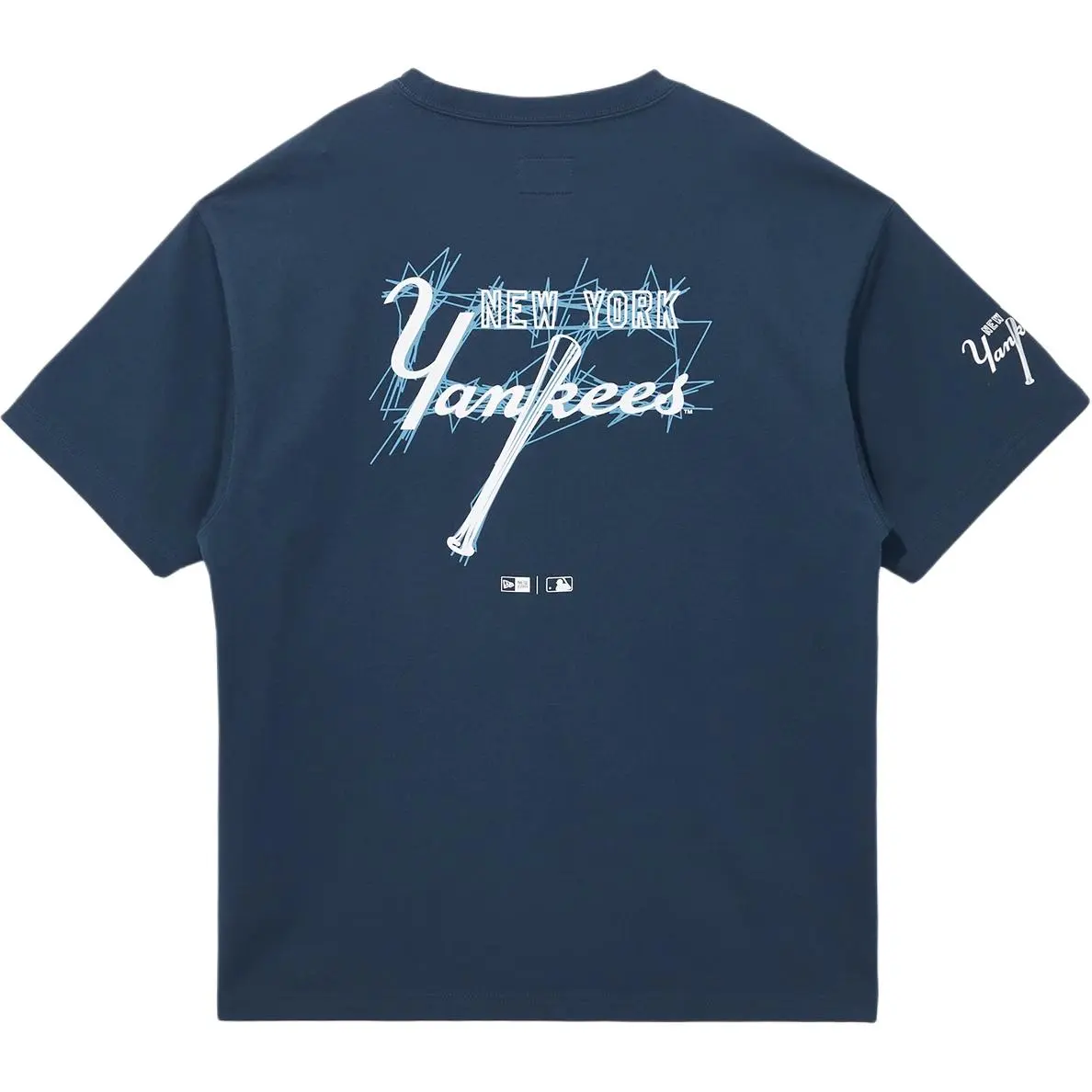 New Era T-Shirts Unisex Navy Blue Crew Neck Moderate