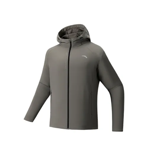 ANTA Jackets Men's Dark Umber Gray 2 Hooded Moderate Other