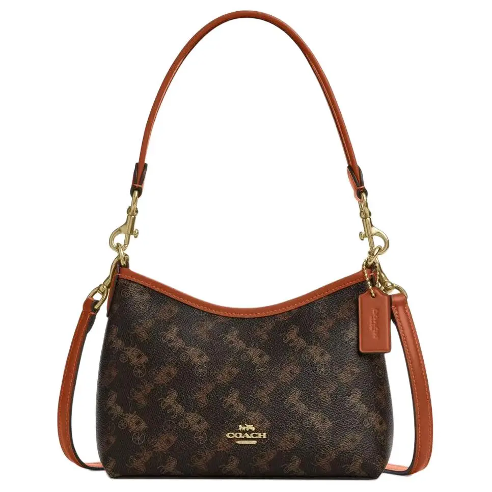 COACH Laurel Artificial Leather Handbag, Shoulder Bag Small Women's Dark Brown