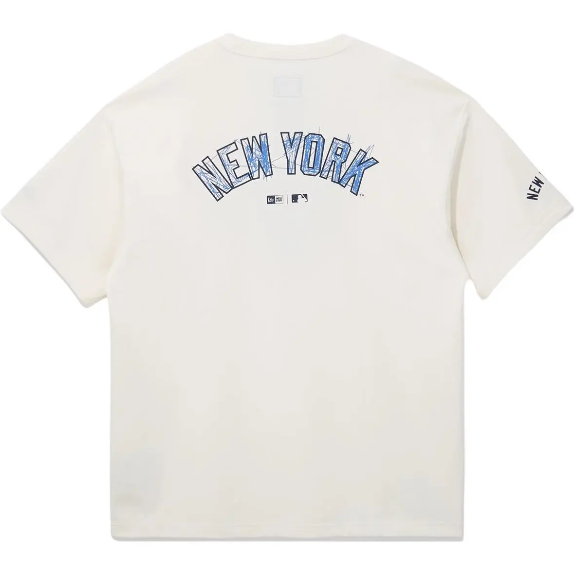 New Era T-Shirts Unisex Ivory White Crew Neck Moderate
