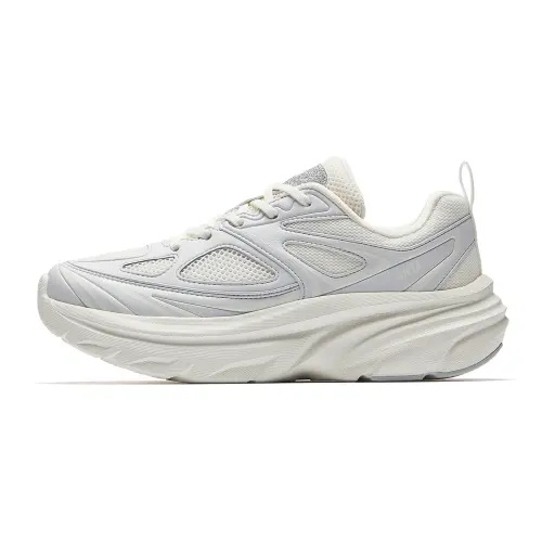 Anta Textile, Synthetic Leather Breathable And Slip Resistant Casual Fashion Trend Women's Ivory White/Sand Gray