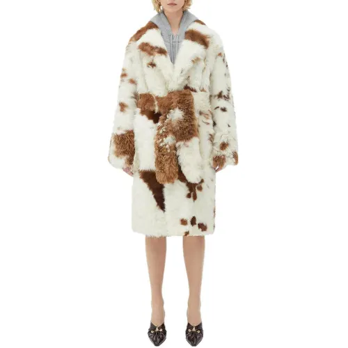 Bottega Veneta Coats Women's White Lapel Moderate Straight Fit