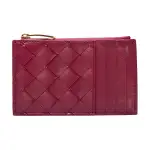 Bottega Veneta Zip Closure Calfskin Card Holder Women's Red