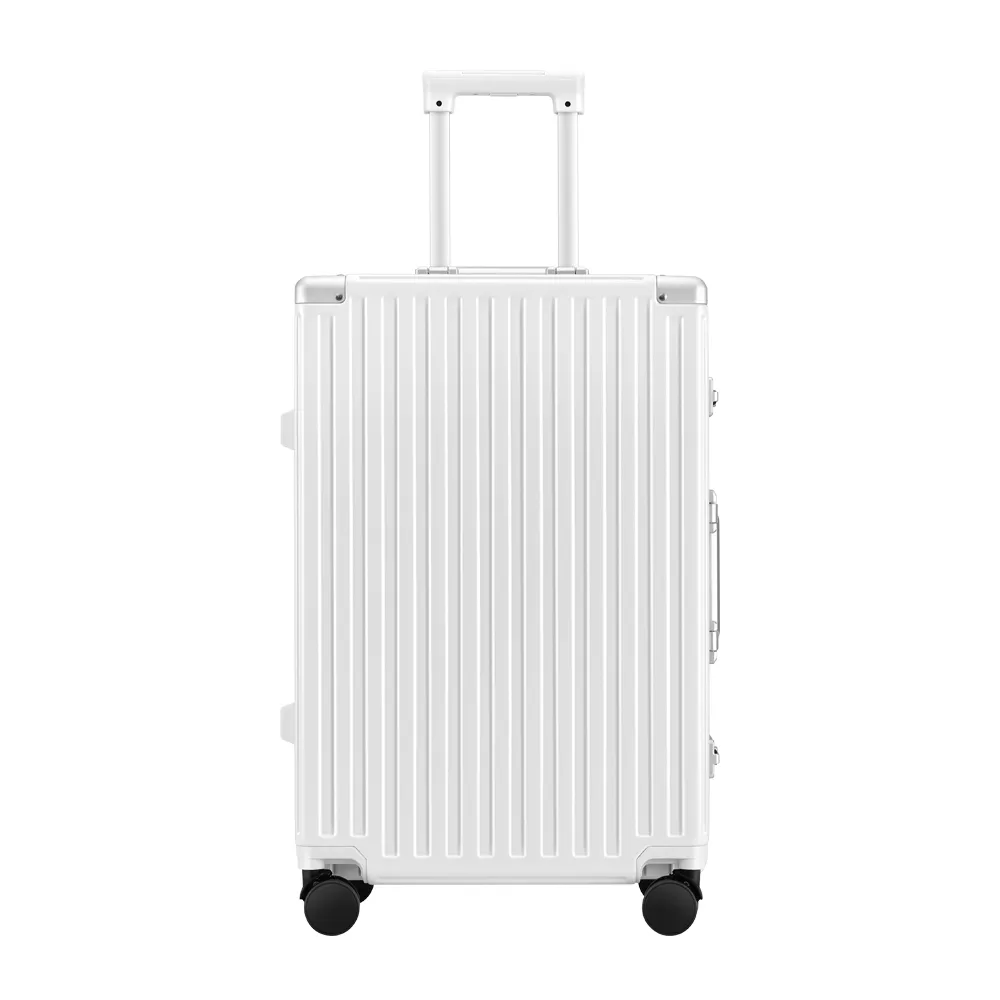 ROAMING PC Luggage Leather Trunk Travel Suitcase Unisex White/Black/Silver/Green