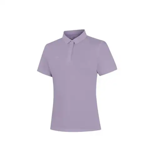 Li Ning Polo Shirts Women's Smoky Gray Mauve Polo Collar Moderate Straight Fit