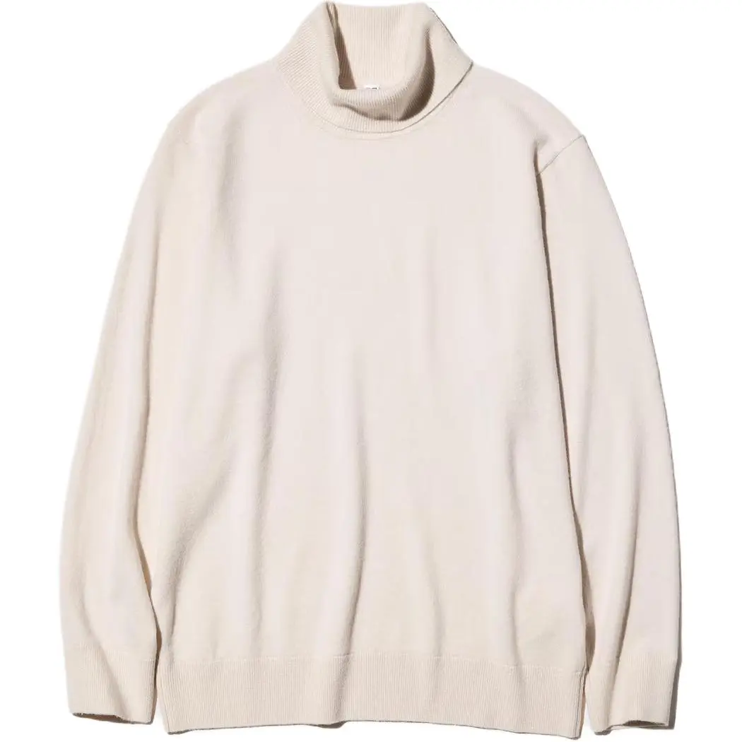 UNIQLO Cashmere Sweaters Men's Natural Turtleneck Moderate