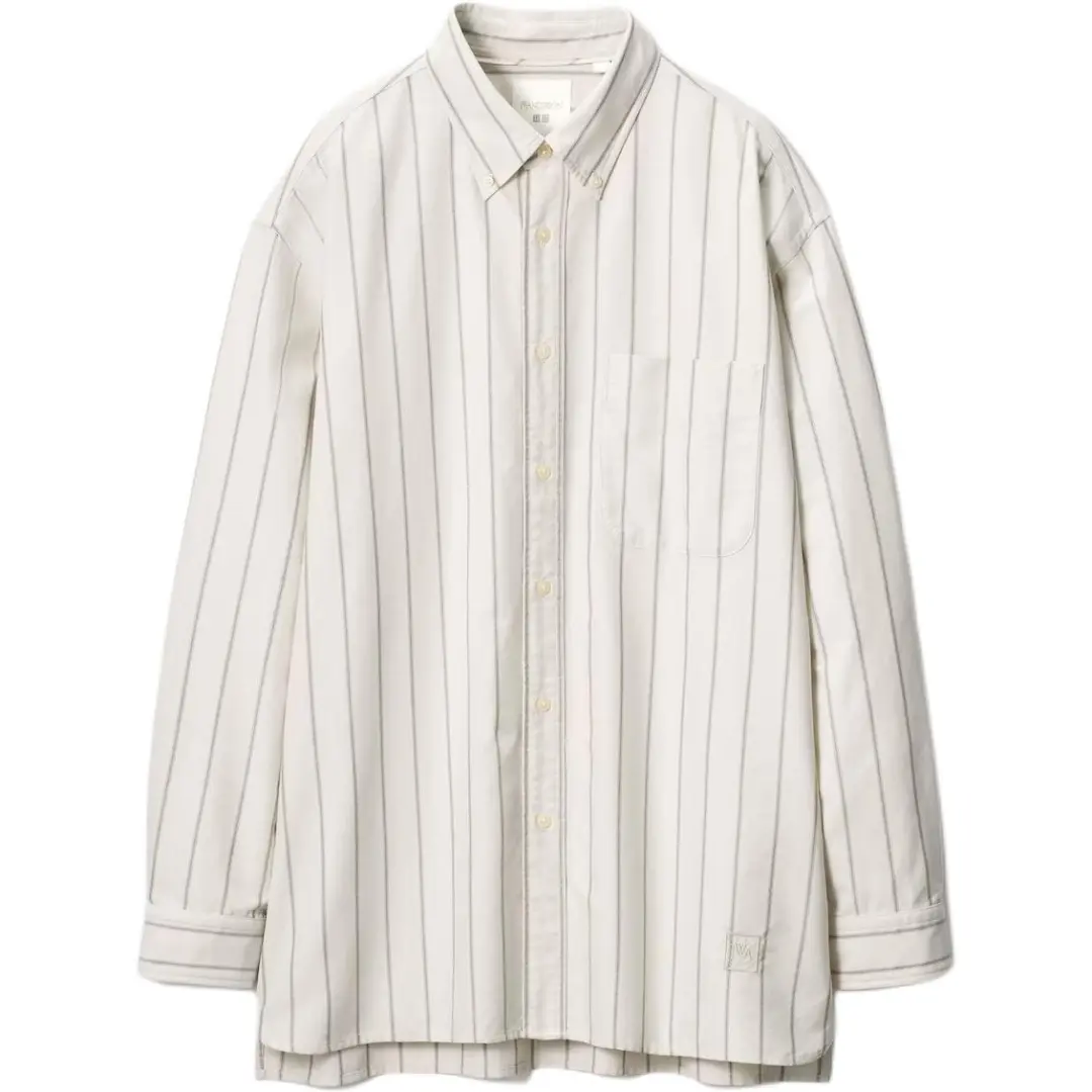UNIQLO Shirts Men's Beige Lapel Moderate