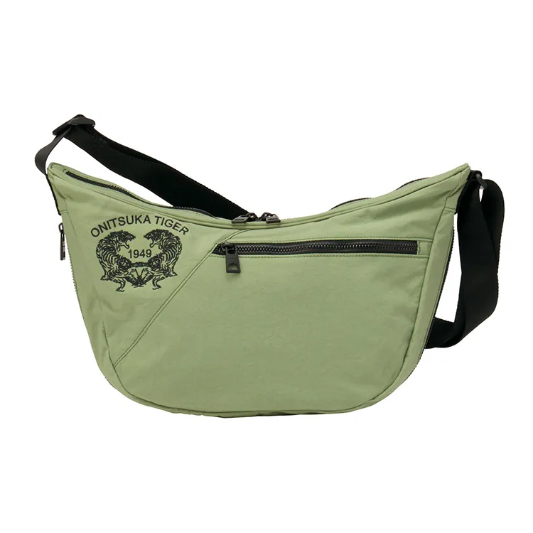 Onitsuka Tiger Polyamide Shoulder Bag Regular Unisex Gray Green