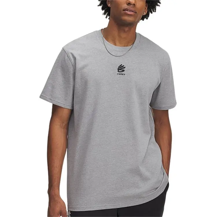 Under Armour T-Shirts Men's Gray Crew Neck Moderate