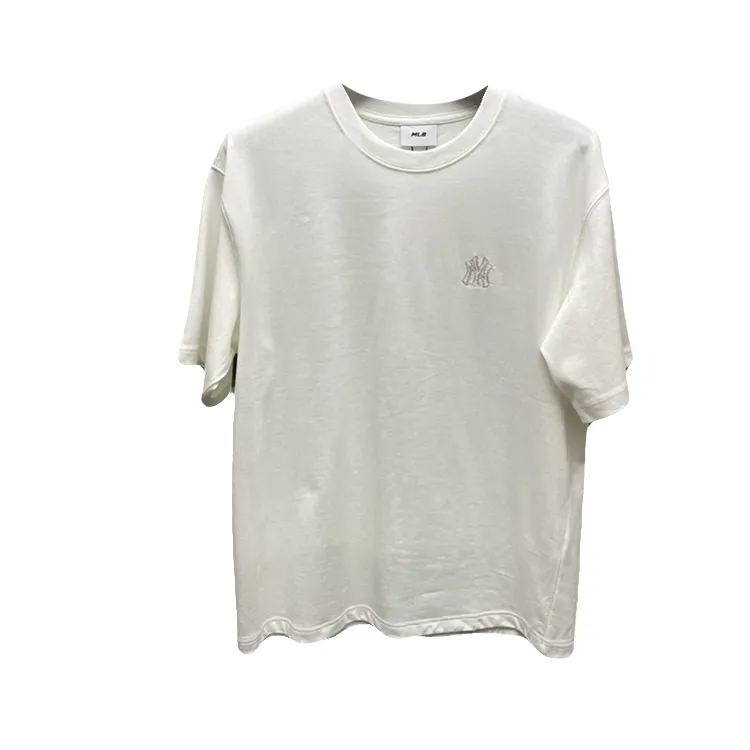 MLB T-Shirts Unisex Cream Crew Neck Moderate Straight Fit