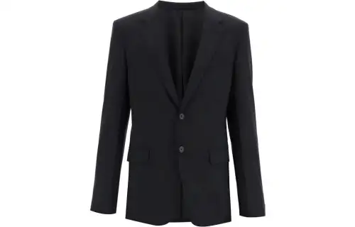 PRADA Business Suits Men's Dark Blue Suit Collar Moderate Business Suit