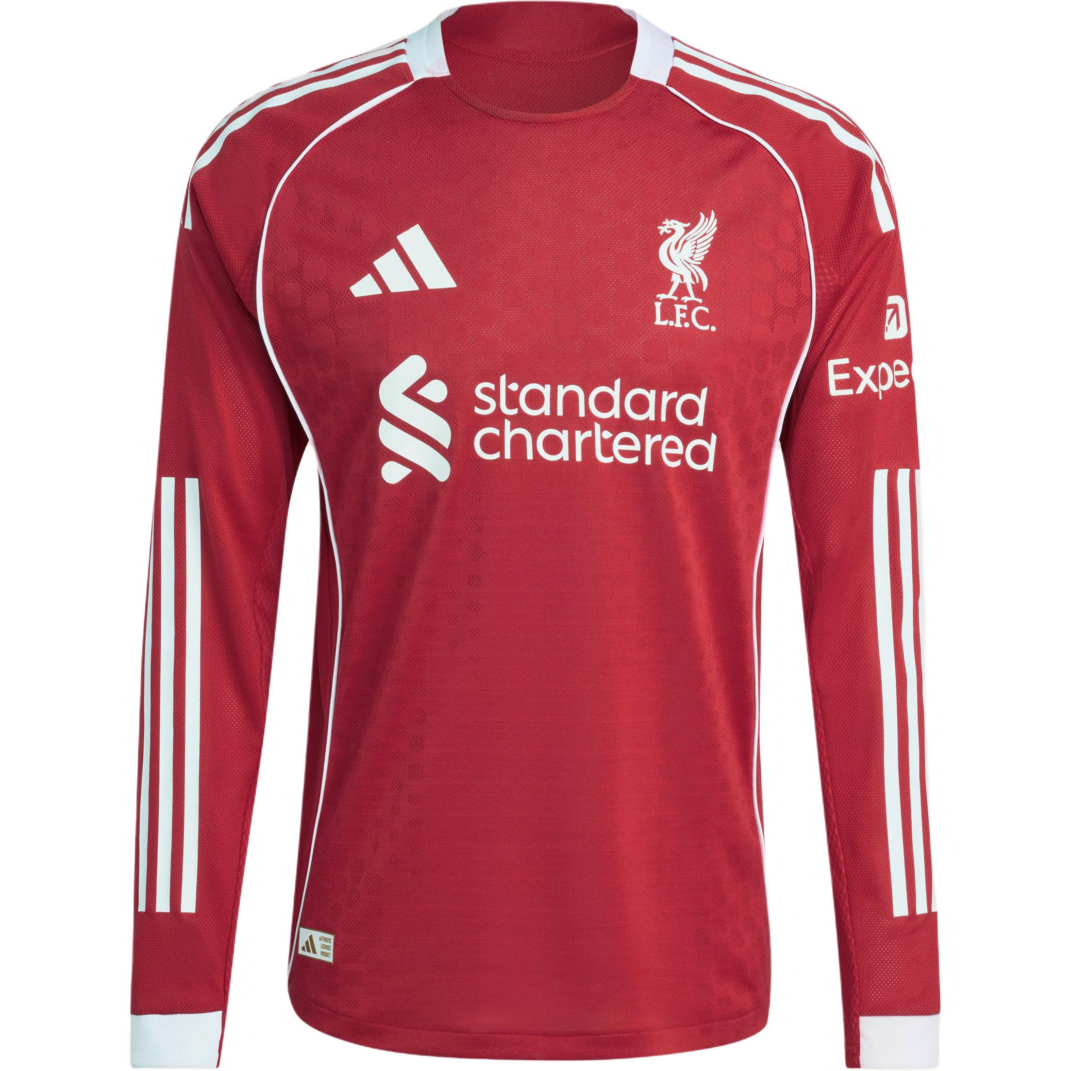 Adidas Free Shipping with adiClub Liverpool Fc 25/26 Long Sleeve Home Authentic Jersey