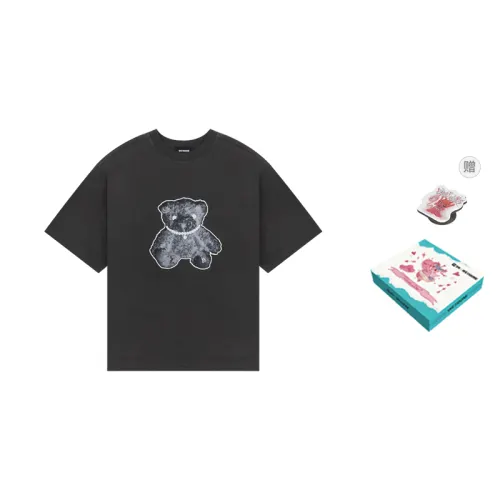 WE11DONE Necklace Teddy-print cotton T-shirt