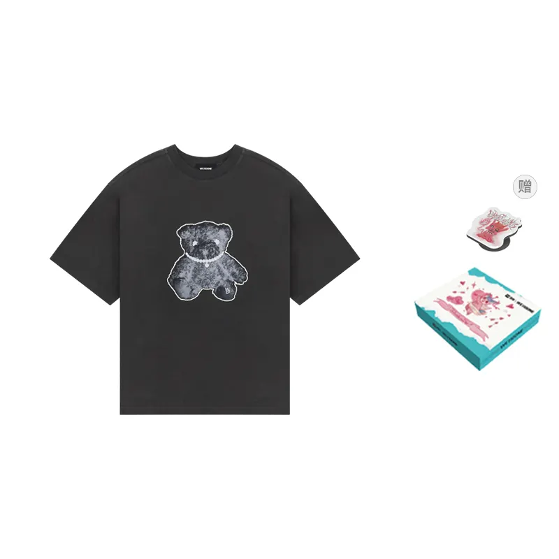WE11DONE Necklace Teddy-print cotton T-shirt