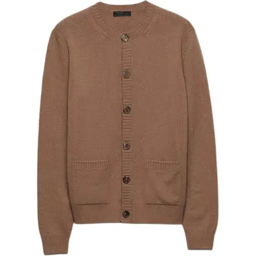 Prada Crewneck Button-Up Cardigan