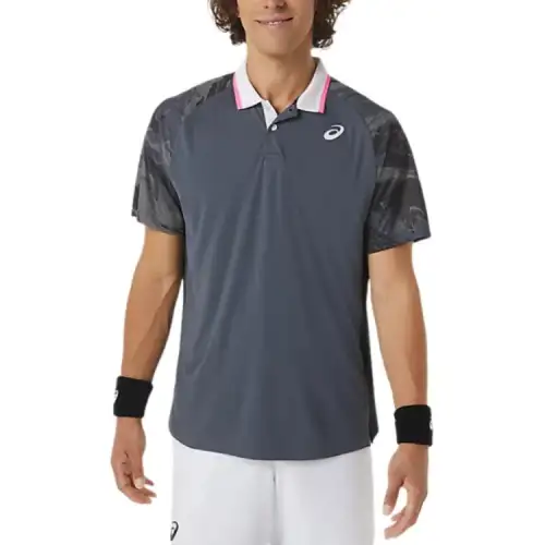 ASICS Polo Shirts Men's Gray Moderate