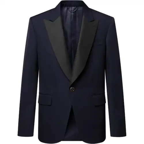 Louis Vuitton Navy Single-Breasted Tuxedo Jacket