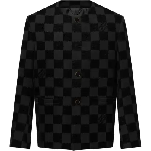 LOUIS VUITTON Damier Flock Collarless Jacket
