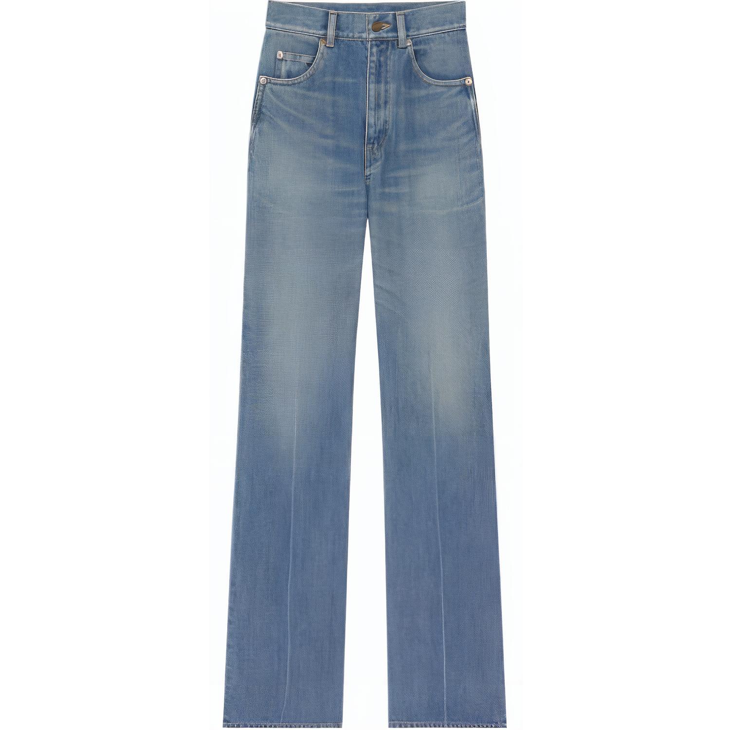 SAINT LAURENT 70'S High Waist Straight Leg Jeans