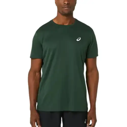 ASICS T Shirts Men's Green Crew Neck