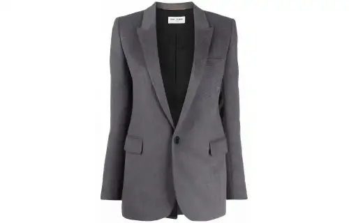SAINT LAURENT Business Suits Women's Dark Gray Suit Collar