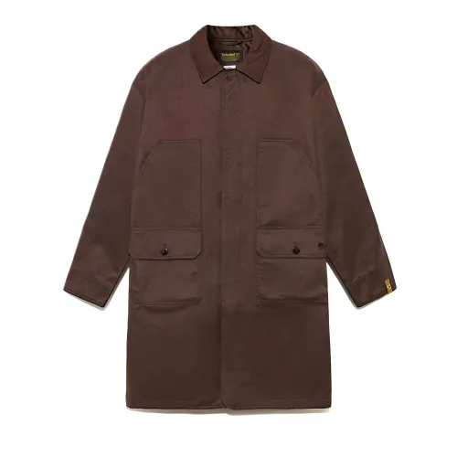 Timberland Trench Coats Unisex Brown Lapel Moderate