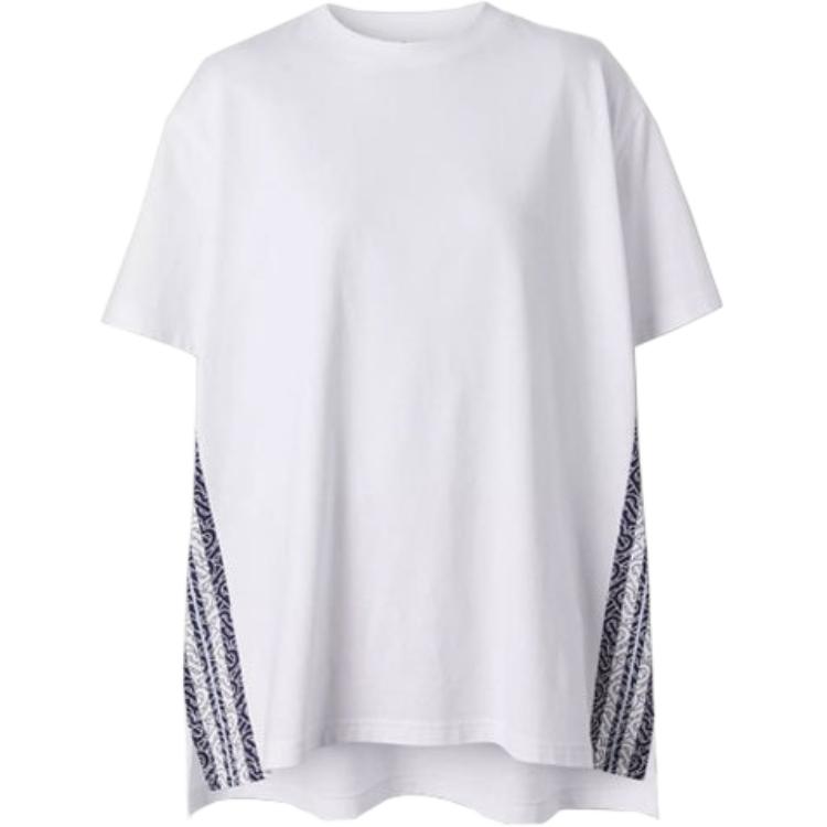Burberry Burberry exclusive logo striped printed loose cotton short-sleeved drop sleeve T-shirt for women