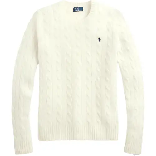 Polo Ralph Lauren Long-sleeve with a round collar, beige sweater, with your logo imprint, with embroidery