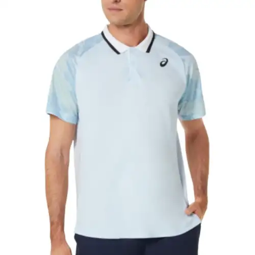 ASICS Polo Shirts Men's Light Blue Moderate