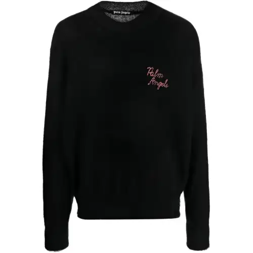 PALM ANGELS Logo Intarsia Crewneck Jumper