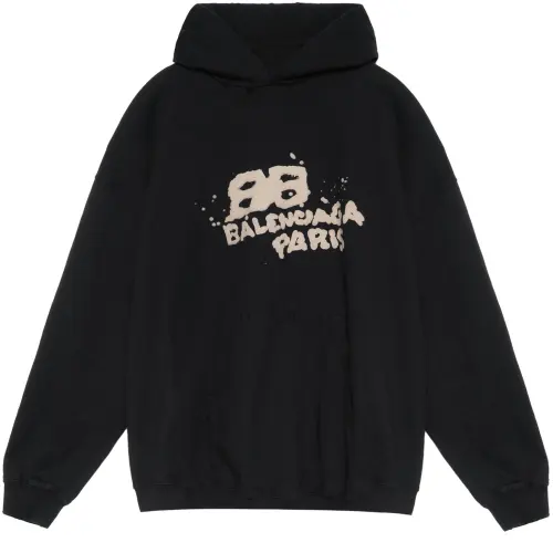 Balenciaga Large Fit Hand Drawn Bb Icon Hoodie