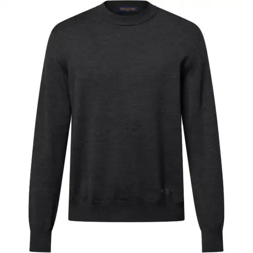 Lv Signature Wool Silk Blend Long Sleeved Crewneck