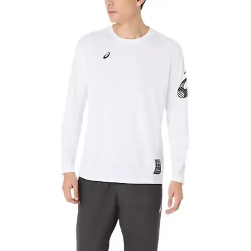 ASICS T Shirts Men's White Crew Neck