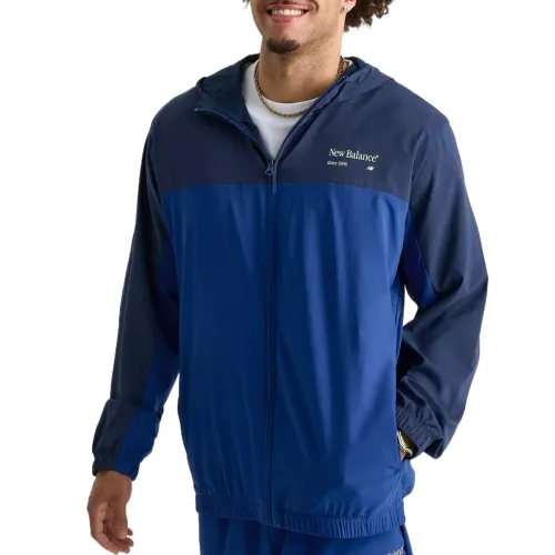 New Balance Jackets Men's Marine Blue Hooded Moderate Other