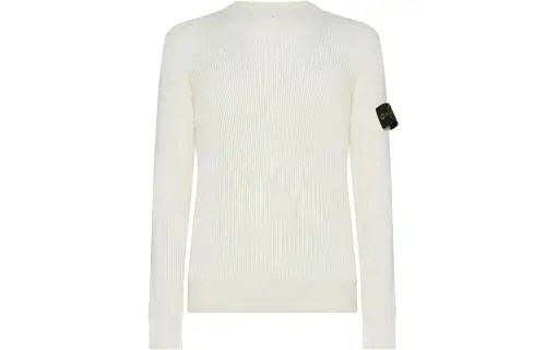 STONE ISLAND Logo Patch Crewneck Knitted Jumper