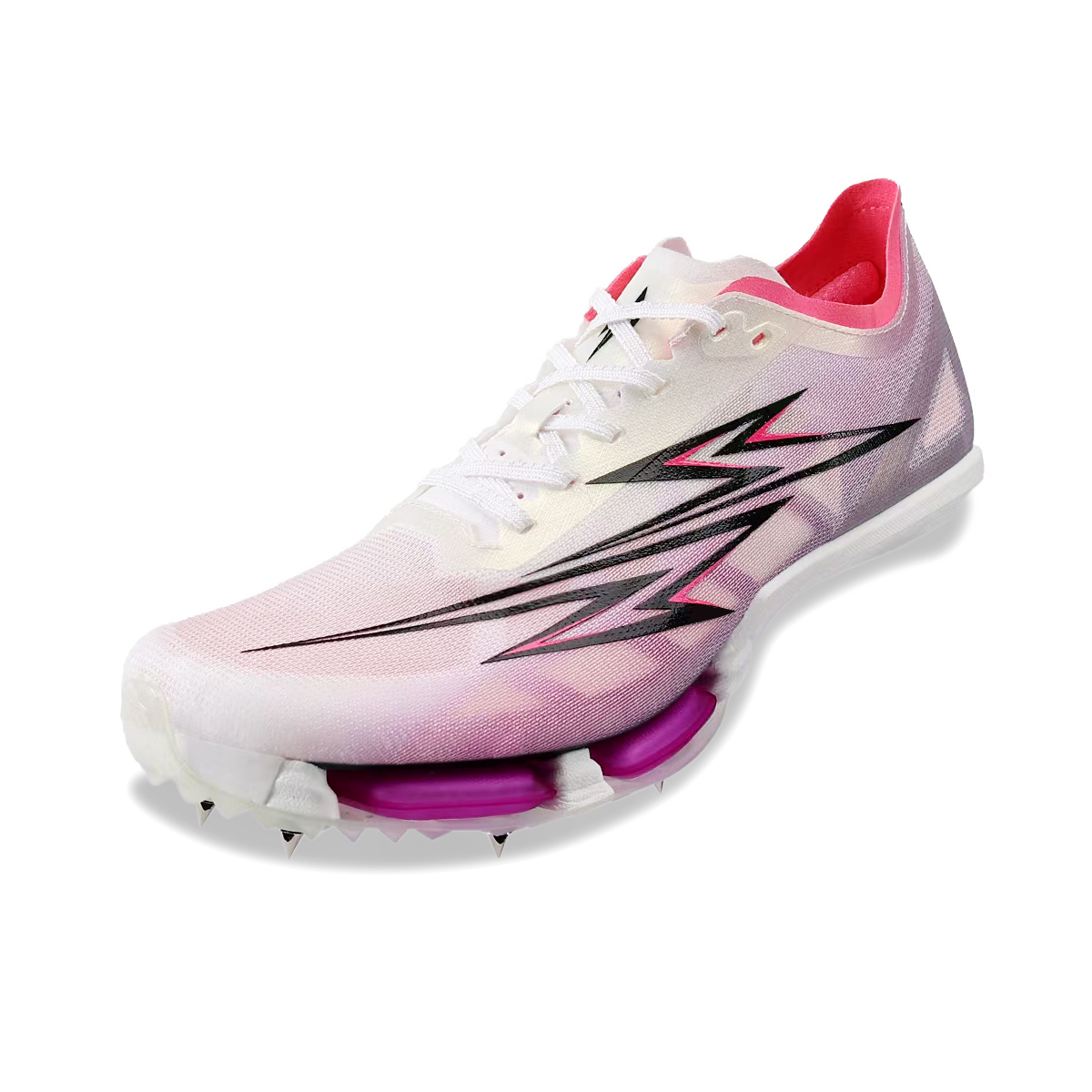 RANDONGLI Low top Full Length Carbon Plate Training Sprint Running Shoes Unisex White Purple