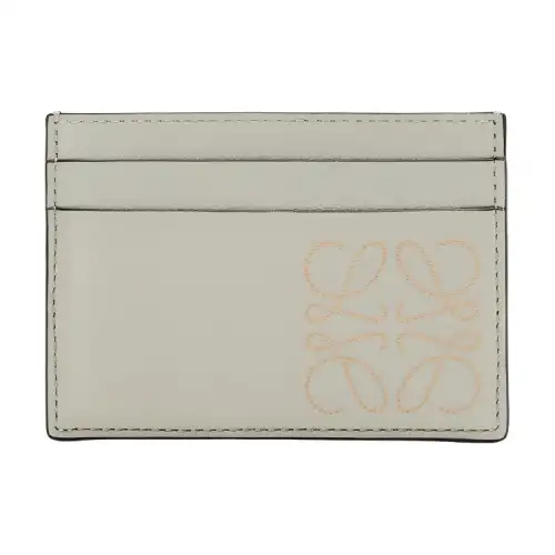 LOEWE Anagram 4 Card Slot Leather Card Case Light Green/Dark Gold