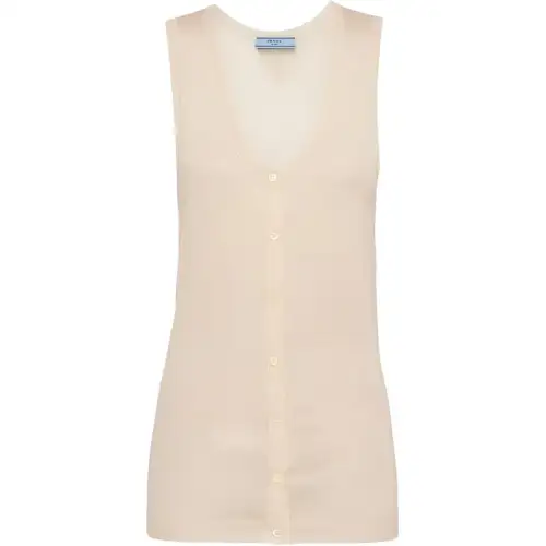Prada buttoned cashmere tank top