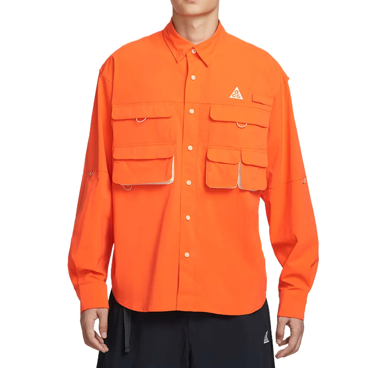 Nike ACG Shirts Men's Safety Orange Lapel Moderate