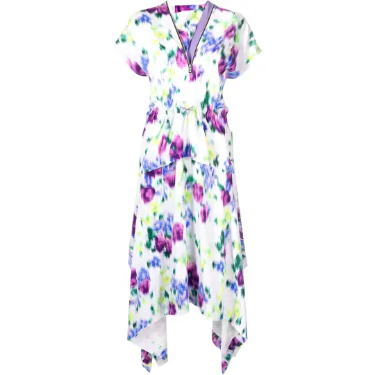KENZO Floral Printed Zip Detailed Midi Dress