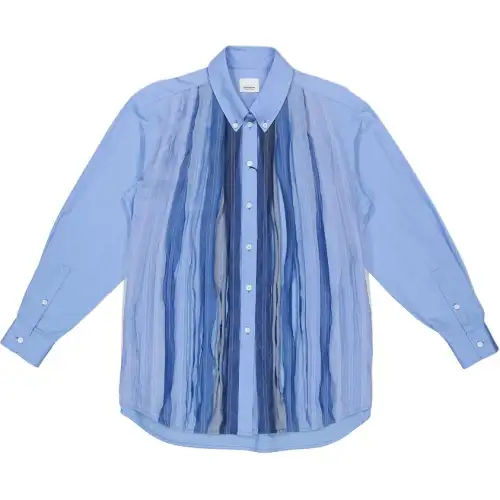 Burberry Shirts Women's Blue Lapel Moderate Shirt