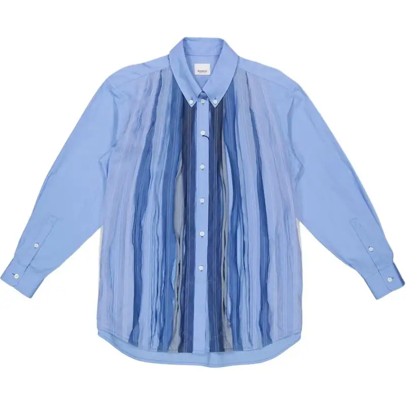 Burberry Shirts Women's Blue Lapel Moderate Shirt
