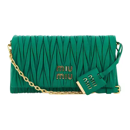 MIU MIU Nappa Leather Crossbody Bag, Shoulder Bag Women's Green