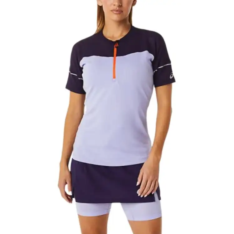 ASICS T Shirts Women's Purple Crew Neck