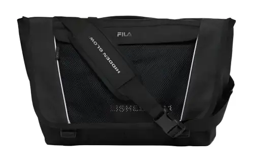 FILA Adjustable nylon straps, black one-shoulder bag for men and women, for beloved